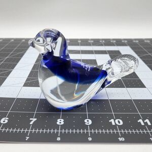 Vintage  MURANO Formia Glass Bird 5” Art Sculpture Blue/Clear Made In Italy